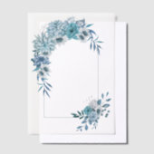 Invitations En Vélin Arche avec fleurs bleues turquoises et mariage feu (Compenser)