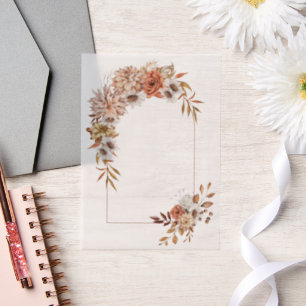 Invitations En Vélin Arche avec fleurs d'automne et mariage de automne