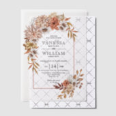 Invitations En Vélin Arche avec mariage de automne d'arrangement fleur (Décalage (Invitation))