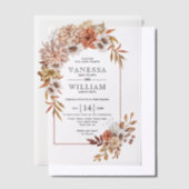 Invitations En Vélin Arche avec mariage de automne d'arrangement fleur (Compenser)