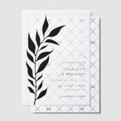 Invitations En Vélin Arche feuille noire Mariage moderne (Décalage (Invitation))