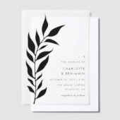 Invitations En Vélin Arche feuille noire Mariage moderne (Compenser)