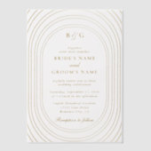 Invitations En Vélin Arches d'or Monogramme Mariage superposition (Recto)