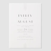 Invitations En Vélin Art déco moderne Mariage noir et blanc (Recto)