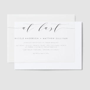 Invitations En Vélin At Last Black Minimum Script Wedding