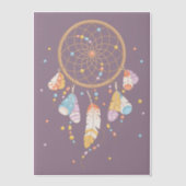 Invitations En Vélin Attrape-rêves tribal Boho Bébé Insert Violet (Recto)