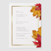 Invitations En Vélin Automne Feuilles Rustique Golden Frame Automne Mar (Recto)