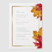Invitations En Vélin Automne Feuilles Rustique Golden Frame Automne Mar (Recto)