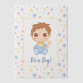 Invitations En Vélin Baby Boy Blue Jumpsuit Insertion (Recto)