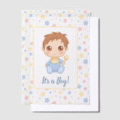 Invitations En Vélin Baby Boy Blue Jumpsuit Insertion (Compenser)