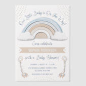 Invitations En Vélin Baby shower arc-en-ciel Boho (Recto)