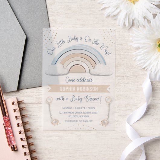 Invitations En Vélin Baby shower arc-en-ciel Boho (Mariage)