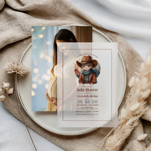 Invitations En Vélin Baby Shower Country Western Petit Cow-Boy Rustique