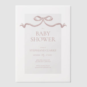 Invitations En Vélin Baby shower de la corbeille rose