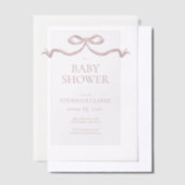 Invitations En Vélin Baby shower de la corbeille rose (Compenser)