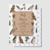 Invitations En Vélin Baby shower d'oiseaux de la forêt de Chouette vint (Décalage (Invitation))
