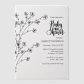 Invitations En Vélin Baby shower fleur sauvage (Recto)