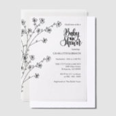 Invitations En Vélin Baby shower fleur sauvage (Compenser)