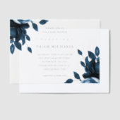 Invitations En Vélin Baby shower Floral Bleu (Compenser)