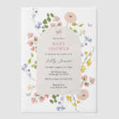 Invitations En Vélin Baby shower floral d'aquarelle romantique (Recto)