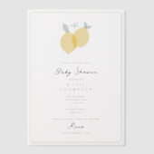 Invitations En Vélin Baby shower moderne simple Pastel Citrus Lemons (Recto)