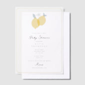 Invitations En Vélin Baby shower moderne simple Pastel Citrus Lemons (Compenser)