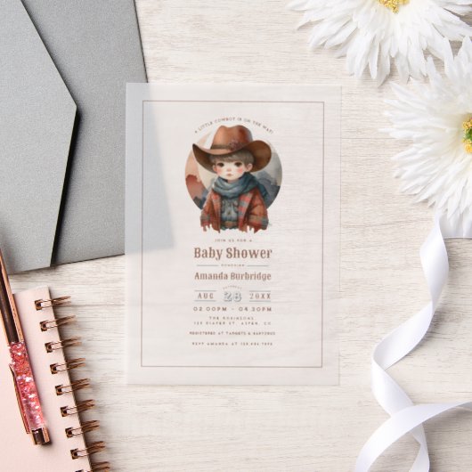 Invitations En Vélin Baby shower rustique de petit cowboy de l'Ouest (Mariage)