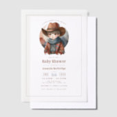 Invitations En Vélin Baby shower rustique de petit cowboy de l'Ouest (Compenser)