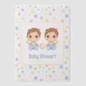 Invitations En Vélin Baby shower Twin Boys Insertion (Recto)