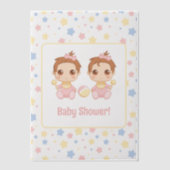 Invitations En Vélin Baby shower Twin Girls Insertion (Recto)