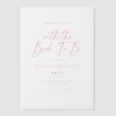 Invitations En Vélin Bachelorette rose et blanc Week-end (Recto)