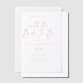 Invitations En Vélin Bachelorette rose et blanc Week-end (Compenser)