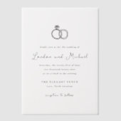 Invitations En Vélin Bagues à main Doodle Mariage moderne (Recto)