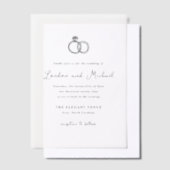 Invitations En Vélin Bagues à main Doodle Mariage moderne (Compenser)