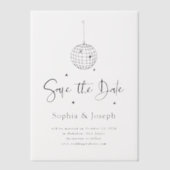 Invitations En Vélin Bal Disco Élégant | "Save the date" pour mariage (Recto)