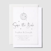 Invitations En Vélin Bal Disco Élégant | "Save the date" pour mariage (Compenser)