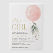 Invitations En Vélin Balcon rose, Eucalyptus, Verdure, Baby shower (Recto)