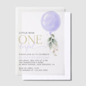 Invitations En Vélin Balcon Violet, Verdure, Feuillage, Premier Anniver (Compenser)