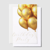 Invitations En Vélin Ballons d'or de fête d'anniversaire (Compenser)