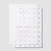 Invitations En Vélin Baptême Croix Simple en Or Script (Décalage (Invitation))