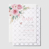 Invitations En Vélin Bébé En Fleur rose Fleur Baby shower (Décalage (Invitation))