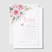 Invitations En Vélin Bébé En Fleur rose Fleur Baby shower (Compenser)