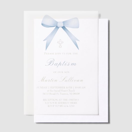 Invitations En Vélin bébé garçon Baptême (Compenser)