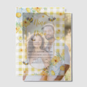 Invitations En Vélin Bees & Fleurs blanches En vichy espagnol Genre Rev (Décalage (Couple))