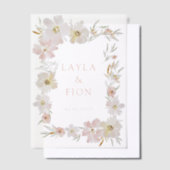 Invitations En Vélin Belle aquarelle cadre de fleurs (Compenser)