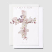 Invitations En Vélin Belle Watercolor Flower Cross (Compenser)