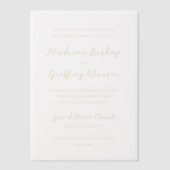 Invitations En Vélin Beurre de script gras Mariage élégant Jaune (Recto)