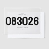 Invitations En Vélin Black Bold Simple Modern Big ENREGISTRER LA DATE (Compenser)