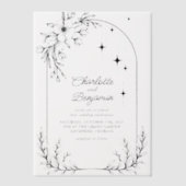 Invitations En Vélin Black Floral Star Moderne Arch Mariage (Recto)