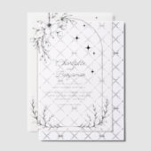 Invitations En Vélin Black Floral Star Moderne Arch Mariage (Décalage (Invitation))